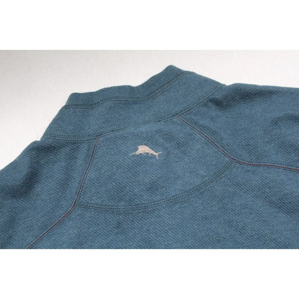 Tommy Bahama Reversible Full‎ Zip Sweater Blue / Gray Long Sleeve Mens 2XL XXL